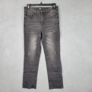 BP Jeans Womens 26 Black High Rise Straight Leg‎ Stretch Denim Faded Wash Y2K